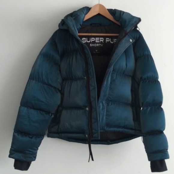 TNA Jackets & Blazers - TNA Teal Puff Hooded Jacket